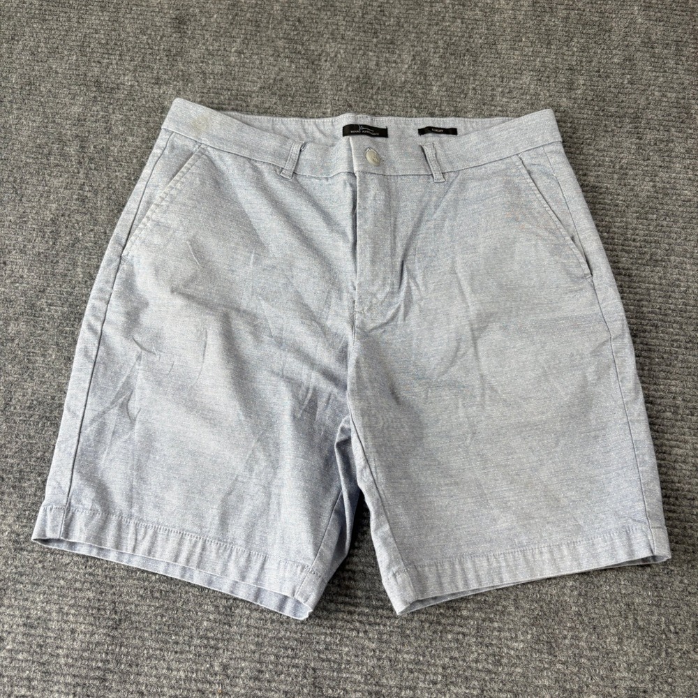 Marc Anthony Luxury Mens Blue Micro Dot Stretch Chino Shorts Size 36 Casual